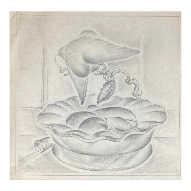 1930s Clifford Thompson Still Life Drawing For Sale