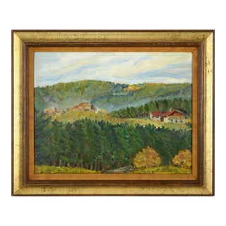 House in the Forest, Mid-Century German Landscape With Trees, 1937 For Sale