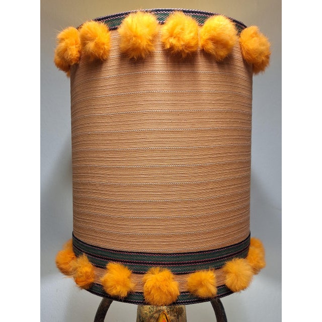 Brown Large Vintage German Table Lamp with Internally Illuminated Ceramic Base, 1970s For Sale - Image 8 of 10