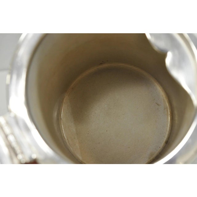 Antique English Victorian Silver Plated Enamel Line Large Beverage Water Pitcher For Sale - Image 12 of 18