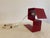 Vintage Geometric Red Metal Table Lamp, 1970s For Sale - Image 9 of 15