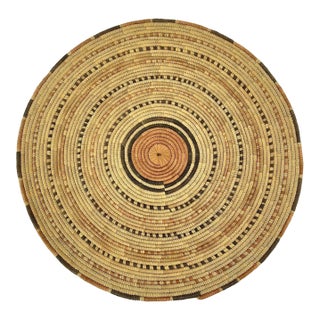 Early 20th Century Old Hausa Flat Basket Nigeria 17inch MATTER COLLECTION For Sale
