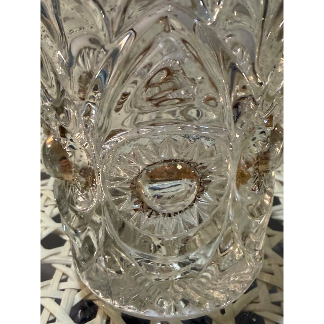 1990s Pressed Glass Lowballs With a Sunflower and Bulls-Eye Pattern - Set of Six For Sale - Image 4 of 5