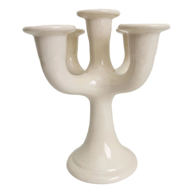 Swedish 5-Arm Ceramic Candelabra by Guldkroken Hjo For Sale