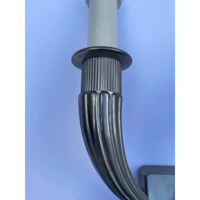 Émile-Jacques Ruhlmann French Art Deco Jacques Ruhlmann Style Silver Wall Sconces, George v Hotel Paris For Sale - Image 4 of 12