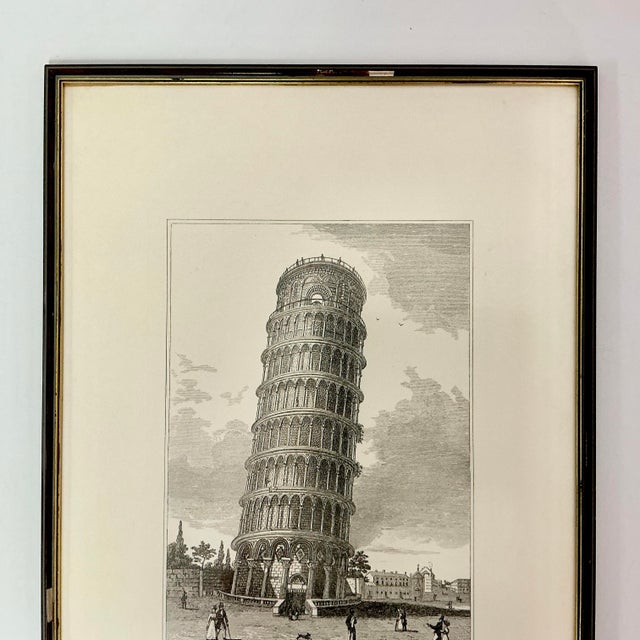 Vintage Architectural Print Engraving of the Leaning Tower of Pisa, Italy, Artist Signed in Plate For Sale - Image 12 of 14