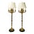 Mid 20th Century Neoclassical 10-Light Brass Candelabra Floor Lamps With Shades - a Pair For Sale