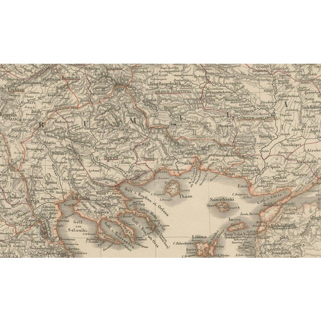 Black Map of Turkey with Balkan and Ottoman Provinces, 1858 For Sale - Image 8 of 10