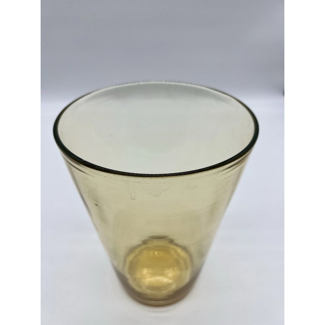 Antique Blown Flint Glass Canary Yellow Large Vase, England, Circa 1860’s Most likely made in Bristol, England. Circa...