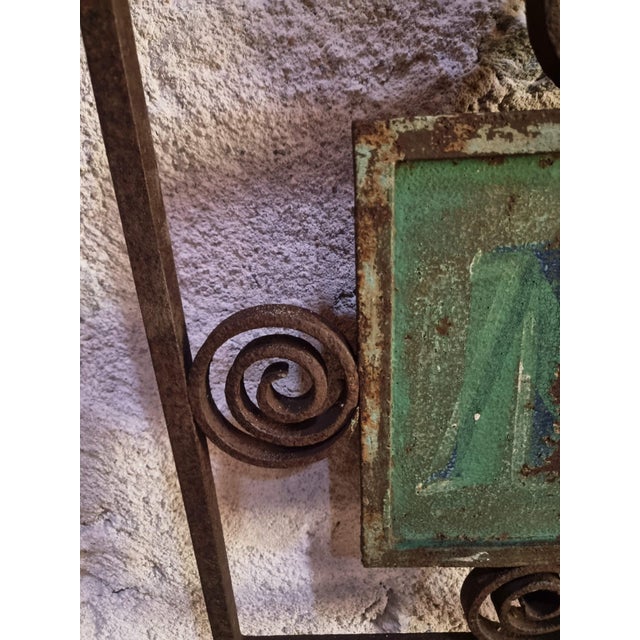 Antique French Double-Sided Shop Sign in Iron Frame, 1890s For Sale - Image 9 of 18