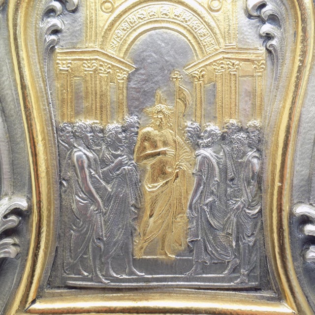 Large Vintage Italian Sterling Silver 925 Deposizione Pace Table Sculpture, Bologna, 1980s For Sale - Image 13 of 16