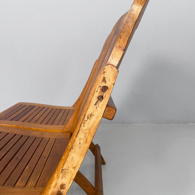 Italian Art Deco 2-Seater Folding Bench in Wood, 1930s For Sale - Image 17 of 18