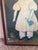 Vintage Folk Art Print On Wood Little Girl Pointing At Cat. Item is in really good condition. Framed print measures at...