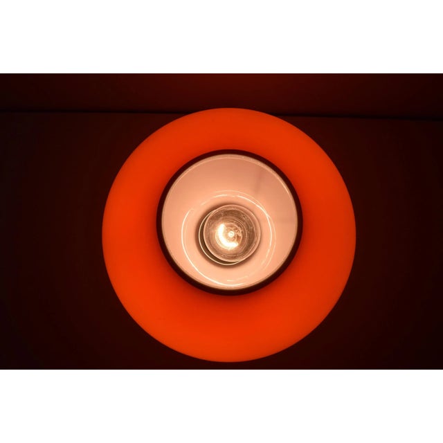 Orange Glass Table Lamp attributed to Valasske Mezirici, 1970s For Sale - Image 9 of 11