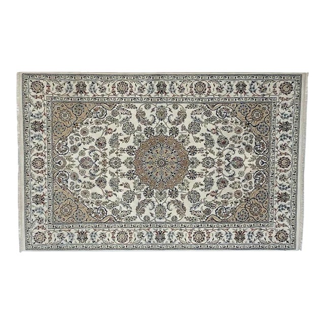 Silk and Wool Nain Rug , 5'10" X 9'1" For Sale