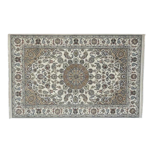 Silk and Wool Nain Rug , 5'10" X 9'1"