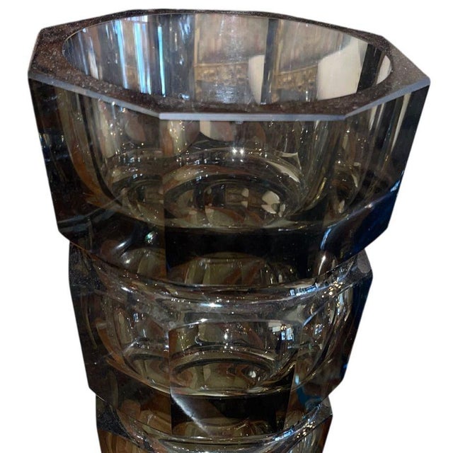 1930s Set of 3 Art Deco Cut Crystal Vases in the Manner of Josef Hoffmann for Moser. For Sale In Los Angeles - Image 6 of 13