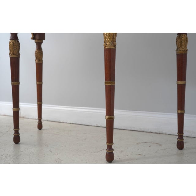 Wood Kindel Louis XVI Style Mahogany Demilune Console Table For Sale - Image 7 of 14