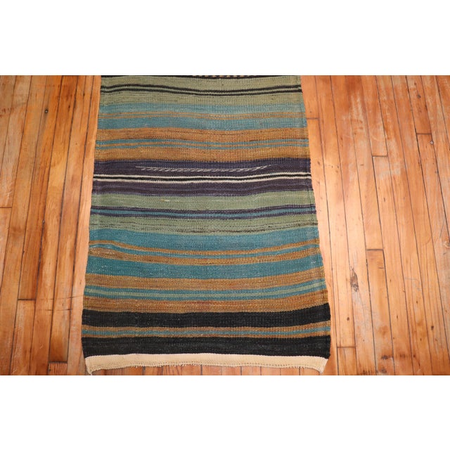 Brown Vintage Zabihi Collection Turkish Kilim Long Runner - 2'5" x 22'6" For Sale - Image 8 of 11