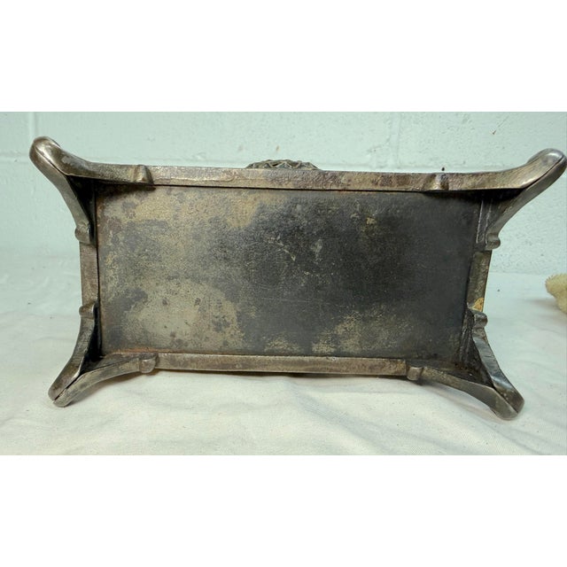 Rare Antique Ornate 1890 Cast Iron Jewel Chest (Coffin Bank) by Hart Co. Usa For Sale - Image 13 of 15