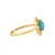 Metal 1.25ct Turquoise & Diamond Floral Vintage Cocktail Ring Size 9 in 14k Yellow Gold For Sale - Image 7 of 15