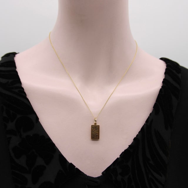 Gold 1940s 14k Gold Mechanical Enamel Happy Birthday Charm For Sale - Image 8 of 8