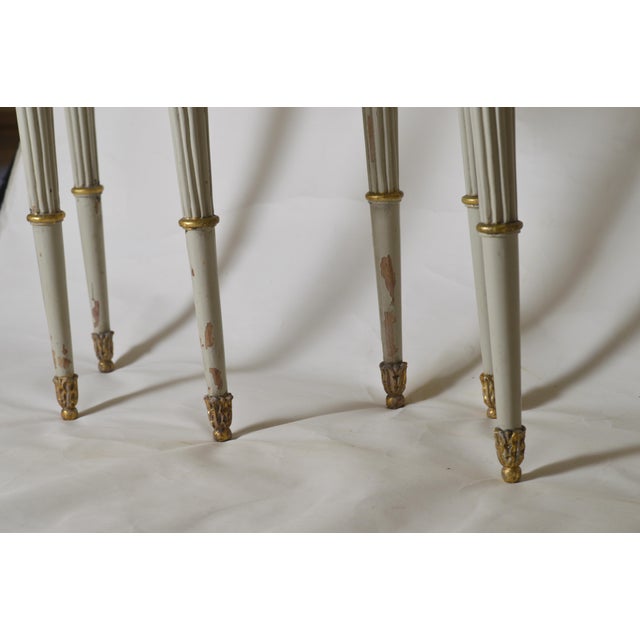 Carved and Painted Half-Moon Console Tables, Italy, 1940s, Set of 2 For Sale - Image 4 of 18