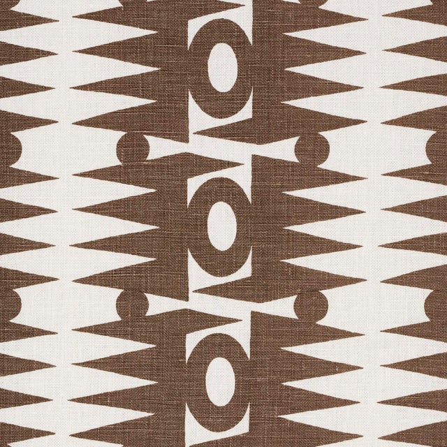 Abstract SAMPLE - Schumacher X Drusus Tabor Ra Fabric In Brown For Sale - Image 3 of 4