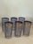 Mid-Century Modern Vintage 1970s Gold & Blue MCM Glass Tumblers - A Set of 7 For Sale - Image 3 of 10