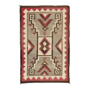 1930's Navajo Storm Pattern Rug, Gray Color