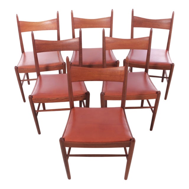 Scandinavian Teak Chairs attributed to Vestervig Eriksen, 1960s, Set of 6 For Sale