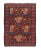 Antique Senneh Traditional Crimson Red and Blue Wool Persian Rug For Sale