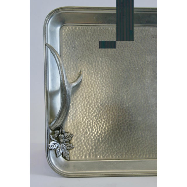 Metal Cippola Italian Pewter Tray & Pitcher Set - 2 Pieces For Sale - Image 7 of 11