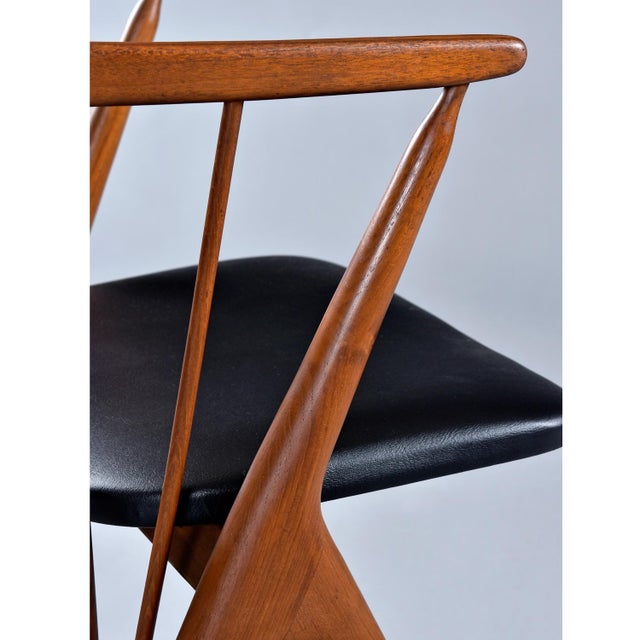 10 Spindle Back Ox Bow Solid Teak Danish Dining Chairs No. 8 by Helge Sibast For Sale - Image 14 of 14
