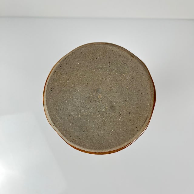 Brown Roll Vase by Jean Cacheleux, 1970s For Sale - Image 8 of 9