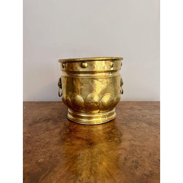 Antique Victorian Brass Jardiniere, 1880 For Sale - Image 6 of 6