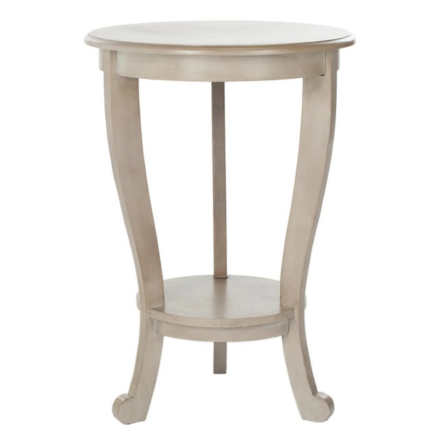 Pedestal Side Table in Grey For Sale - Image 4 of 4