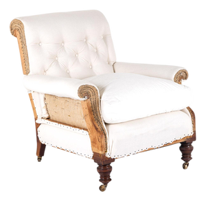 English Button Back Armchair, 19th Century
