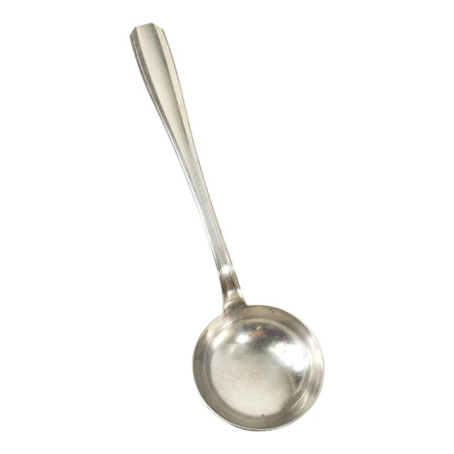Early 20th Century French Christofle Alfenide Silverplate Soup or Punch Serving Ladle For Sale