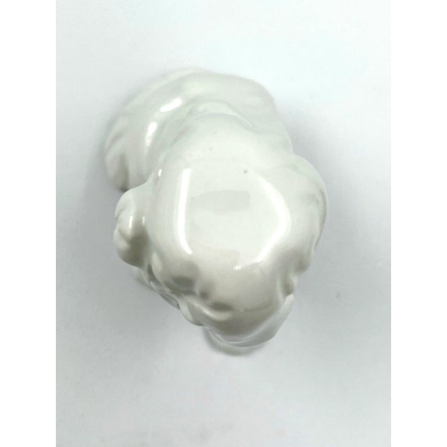 White Vintage Petite Blanc De Chine Ceramic Staffordshire Style Dog Figurine For Sale - Image 8 of 9