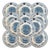 English Blue & White Transferware Turkey Thanksgiving Dinner Plates - Set of 12 For Sale