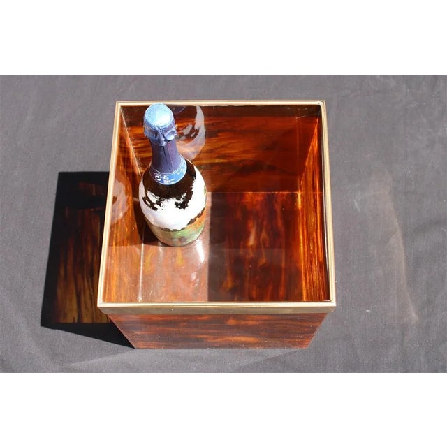 Christian Dior Faux Tortoise and Brass Portable Bar from Dior, Italy, 1970s For Sale - Image 4 of 11