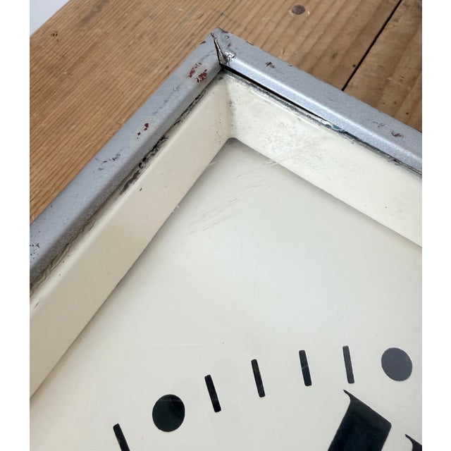 Vintage Industrial Square Wall Clock from Rodopa Chepelare, 1960s For Sale - Image 18 of 18