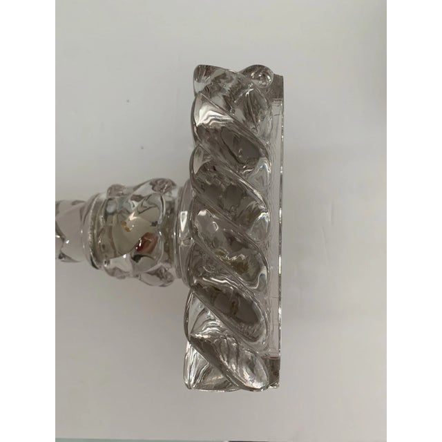 Silver 1920's Tall French Classic Crystal Columnar Swirl Pattern Table Lamps by Baccarat a - Pair For Sale - Image 8 of 17
