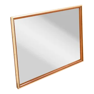 John Widdicomb Mid-Century Modern Cherry and Brass Large Wall Mirror, 1950s