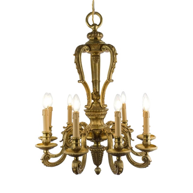 Antique Gilded Bronze Chandelier For Sale