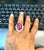 Vintage 21 Ct Star Oval Natural Ruby Cabochon & 2.45 Ct Diamond Ring , Platinum For Sale - Image 9 of 18