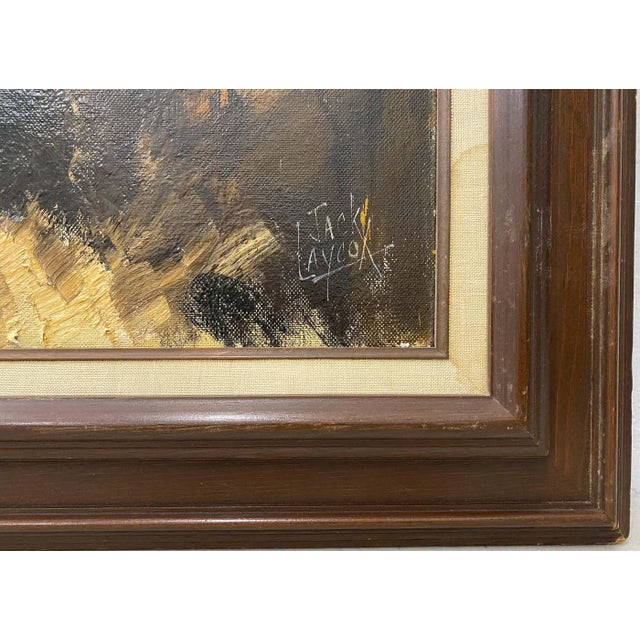 Impressionist Jack Laycox Mid Century "Tug Boats" Oil Painting c.1960 For Sale - Image 3 of 9