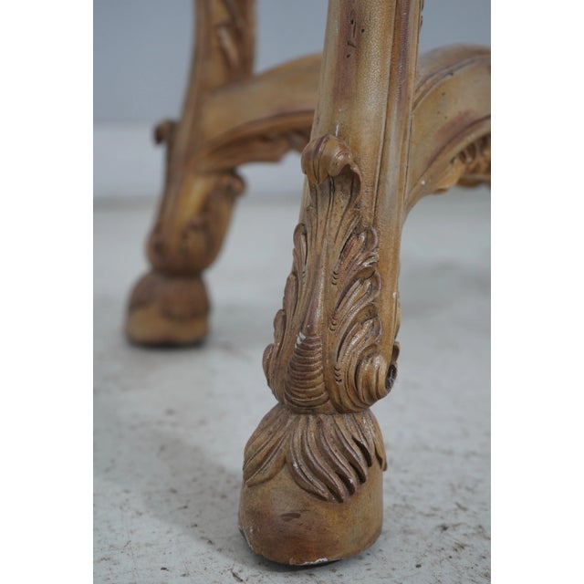 Maitland Smith Highly Carved Marble Top Console Table For Sale - Image 9 of 12