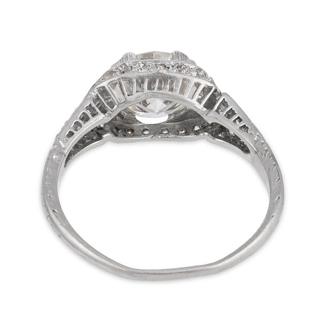 Vintage Gia 3.61 Carat Fancy Yellow Radiant Cut Diamond Two Tone Engagement Ring, Size 6.25 For Sale In Los Angeles - Image 6 of 6